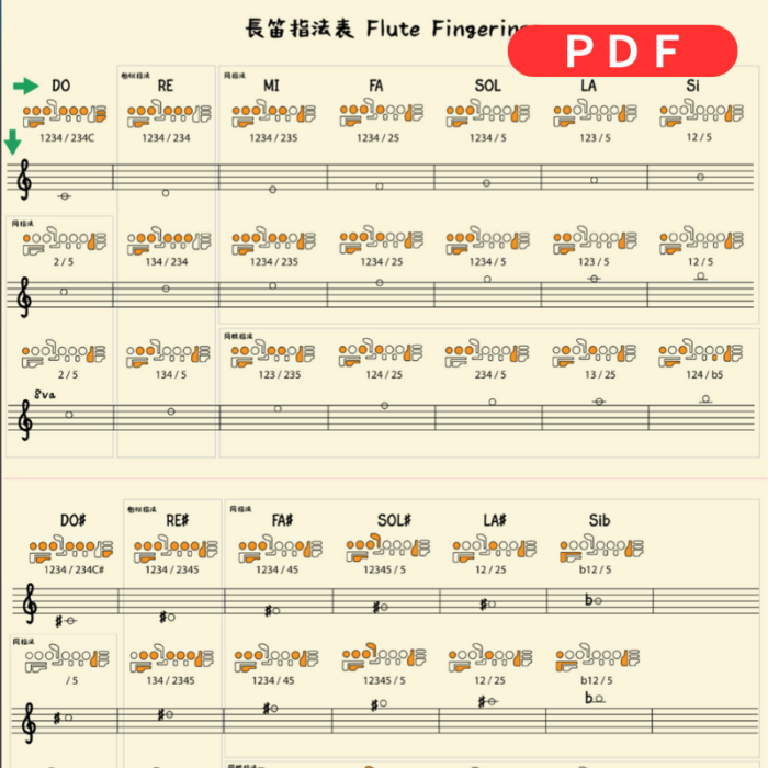 長笛指法表Flute Fingerings preview