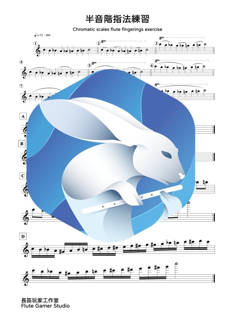 半音階指法練習 Chromatic Scales Flute Fingerings Exercise 長笛玩家工作室